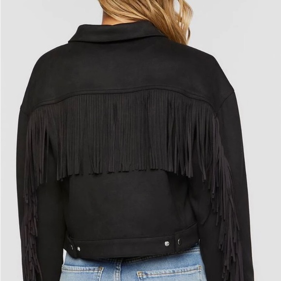 Faux Suede Fringe Jacket - Picture 3 of 4